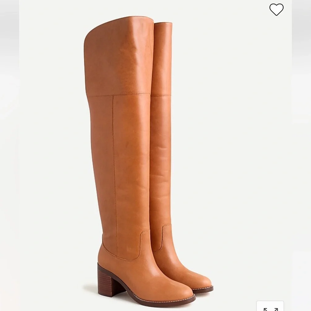 J Crew Leather Over-the-Knee Boots, NWT